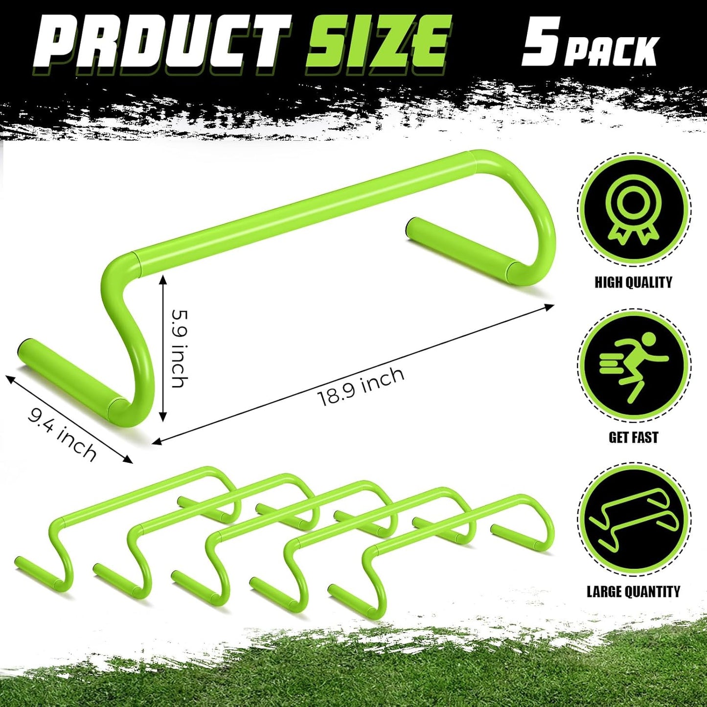 5 Pcs Speed Agility Training Hurdles Detachable Durable Equipment Plyometric and All Purpose Speed Training Hurdle Equipment for Athletes Soccer Basketball