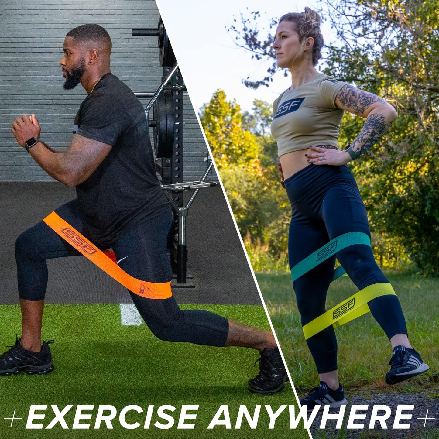 Serious Steel Fitness Fabric Mini Loop Non-Slip Resistance Band Set | Warm-Up, Physical Therapy, Glute Training, Speed and Agility Exercise Bands