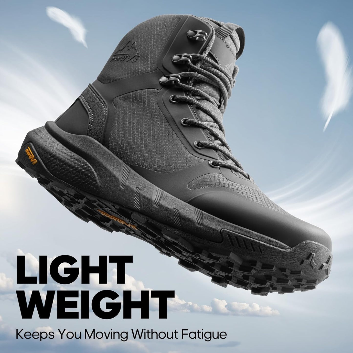 NORTIV 8 Men's Military Tactical Boot Lightweight Comfortable Boots for Work All Day Side Zipper Motorcycle Combat Hiking Boots Metrostrike(8-9 Inches)