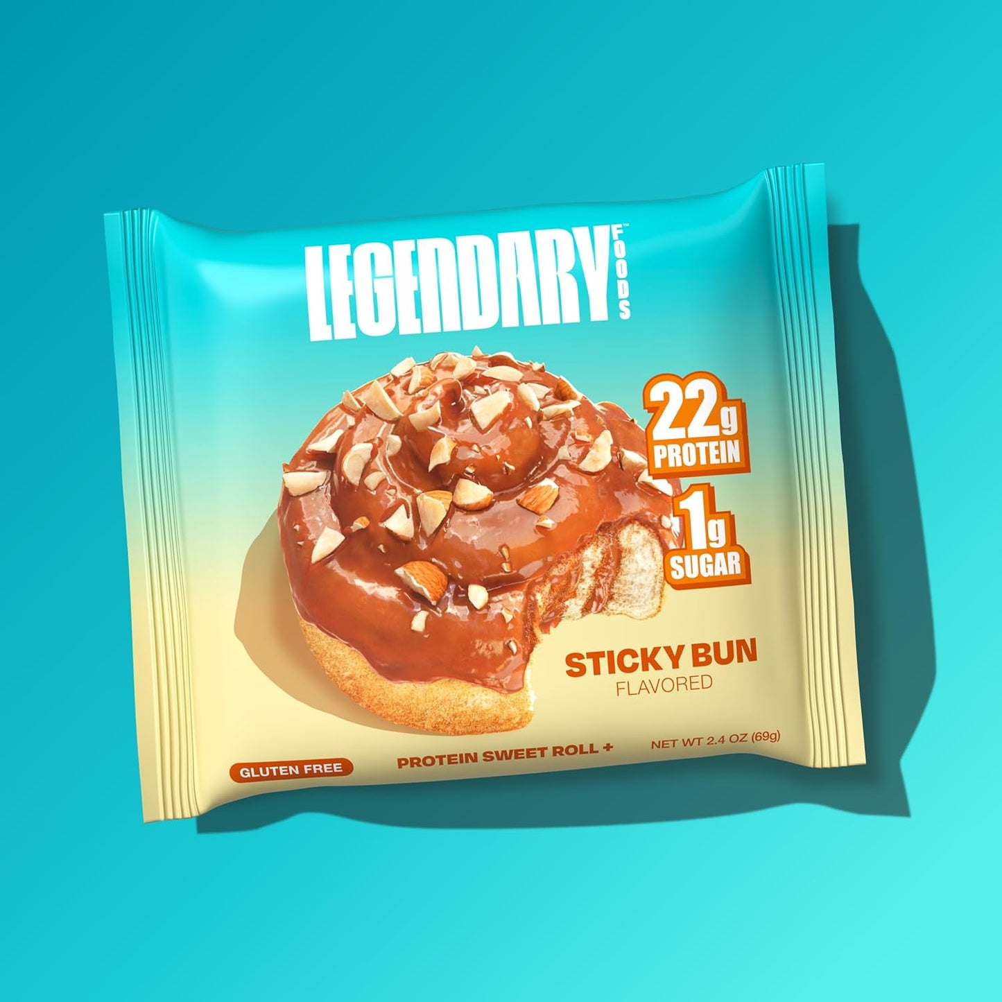 Legendary Foods 22g Protein Sweet Roll – Premium High Protein Snack Cakes, Low Carb Meal Replacement, Gluten Free & Keto Friendly Rolls, No Added Sugar, Diabetic Friendly – 10-Pack