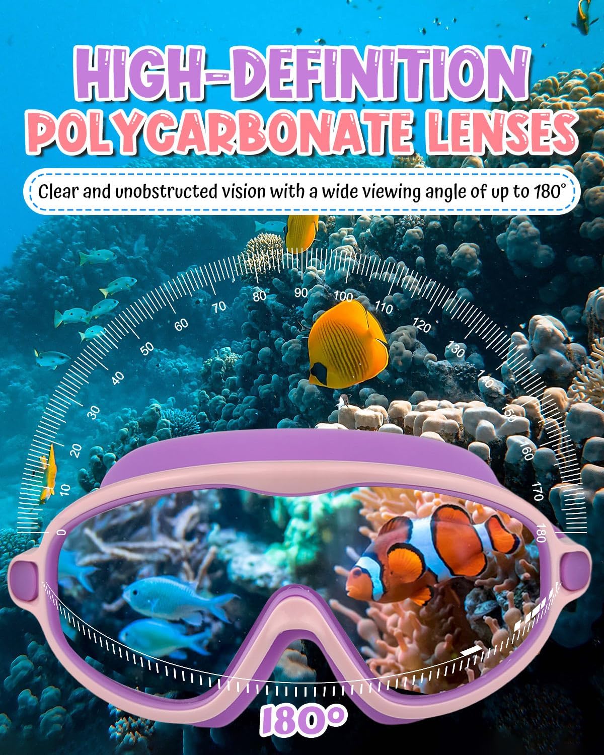 Rantizon Swim Goggles 2 Pack, Wide View Anti Fog&UV Swimming Goggles for Audlt, No Leaking Swim Glasses for Men Women Kids