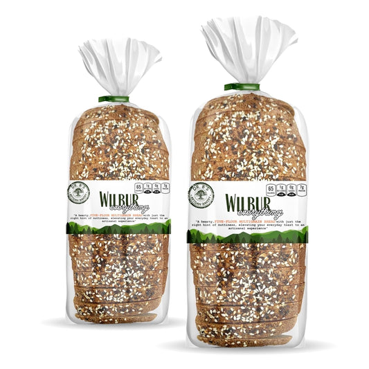 Low Carb Avenue - Artisan Keto Bread | 7g Protein & 1g Net Carbs | Low Calorie, Vegan, Sugar Free | Fresh, Sliced, Multigrain Bread Loaf ((2 Pack (16 oz), Everything)