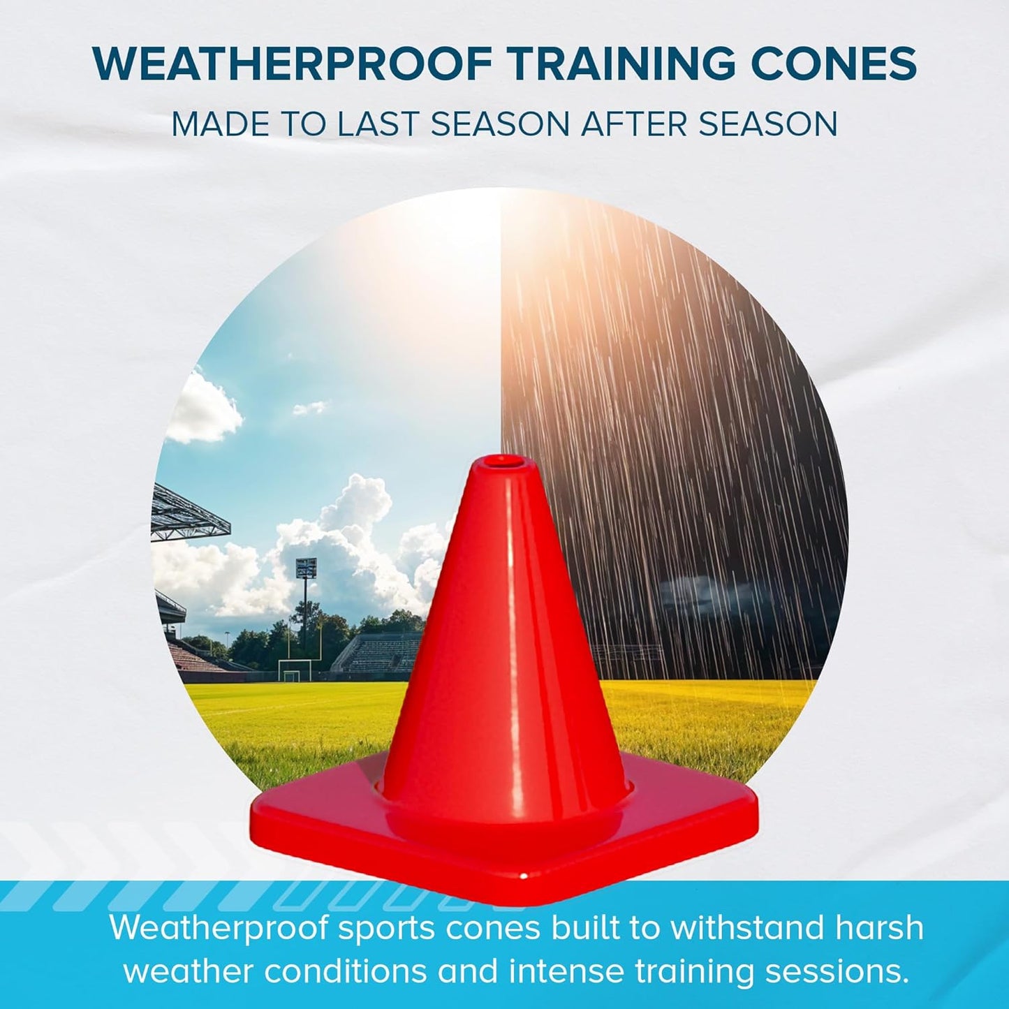 LVL10 Pro Training Cones - 6" Soccer Training Cones for Sports - for Basketball, Football, Basketball and Agility Drills - Soccer Field Markers That Won't Crack, Slide or Fly