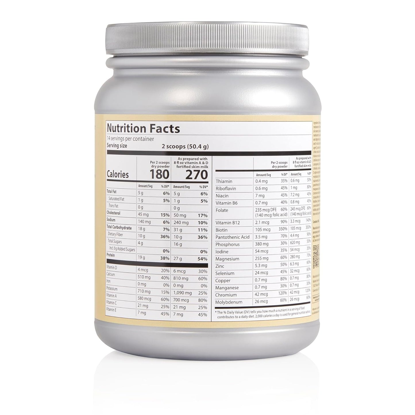 GoTrim Nutrition Shakes - Creamy Vanilla, High Protein, Meal Replacement Shake with 19g Protein & 10g Fiber, Ready to Drink, Gluten-Free, No Added Sugar, 14 Servings