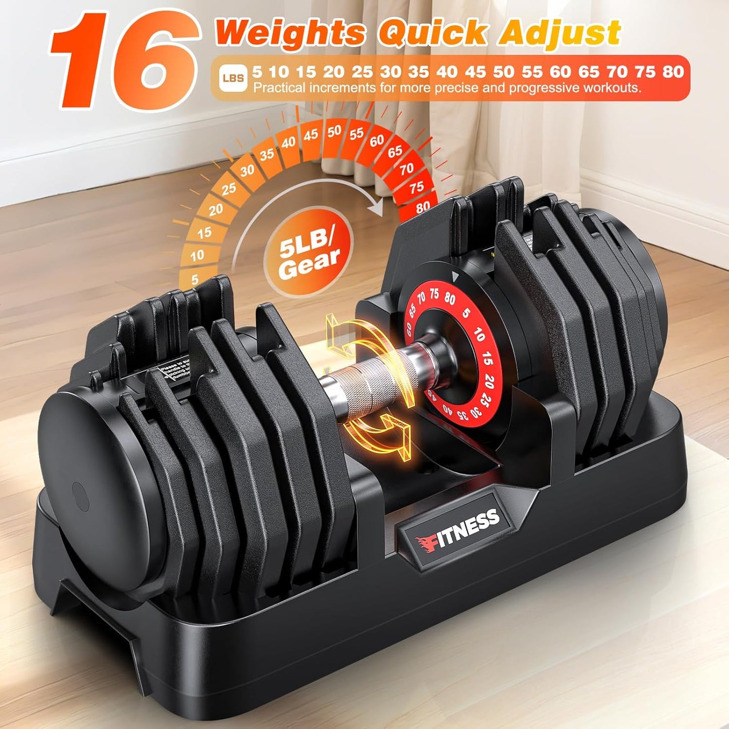 XDDIAS Adjustable Dumbbell Set of 2-25LB/55LB Set-1Sec Adjustable Dumbbell Weights-5 in 1 Free Weights Dumbbells Set with Effortless Tray/No-Slip Handle-Compact Size for Women/Men at Home Gym