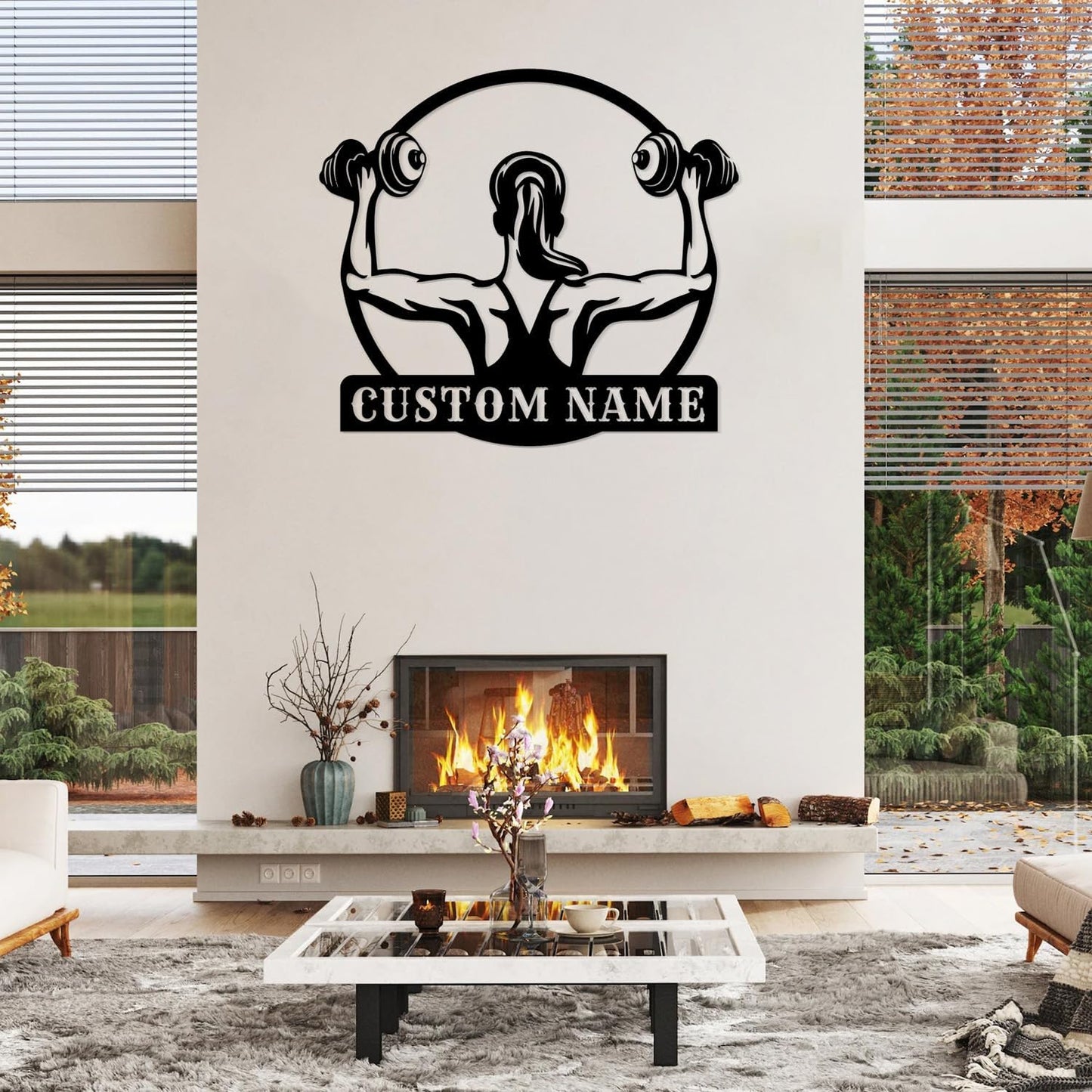 Customized Metal Gym Name Sign, Personalized Sports Room Wall Art,Metal Gym Sign,Unique Fitness Wall Sign, Gym Lovers Unique Gift, Gym Wall Art,Training Center Sign (Style-16)