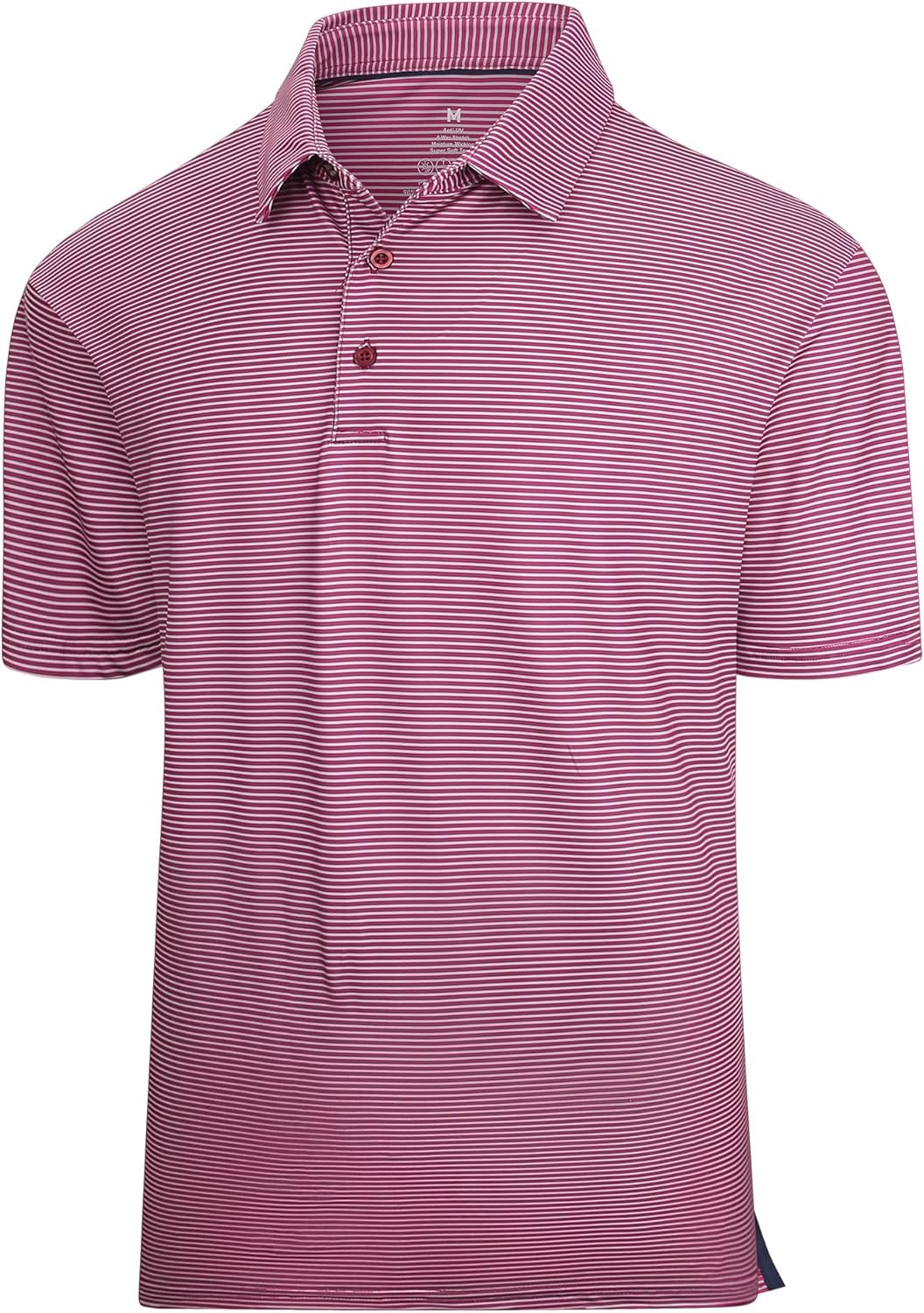 Esabel.C Jacquard Golf Shirts for Men Moisture Wicking Short Sleeve Performance Dry Fit Active Mens Polo Shirts