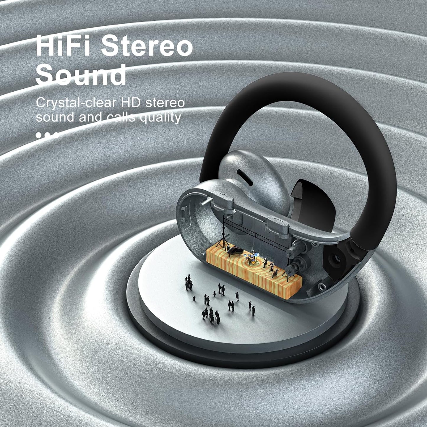 Wireless Earbuds Bluetooth Headphones 130Hrs Playtime with 2500mAh Wireless Charging Case LED Diaplay Hi-Fi Waterproof Over Ear Earphones for Sports Running Workout Gaming