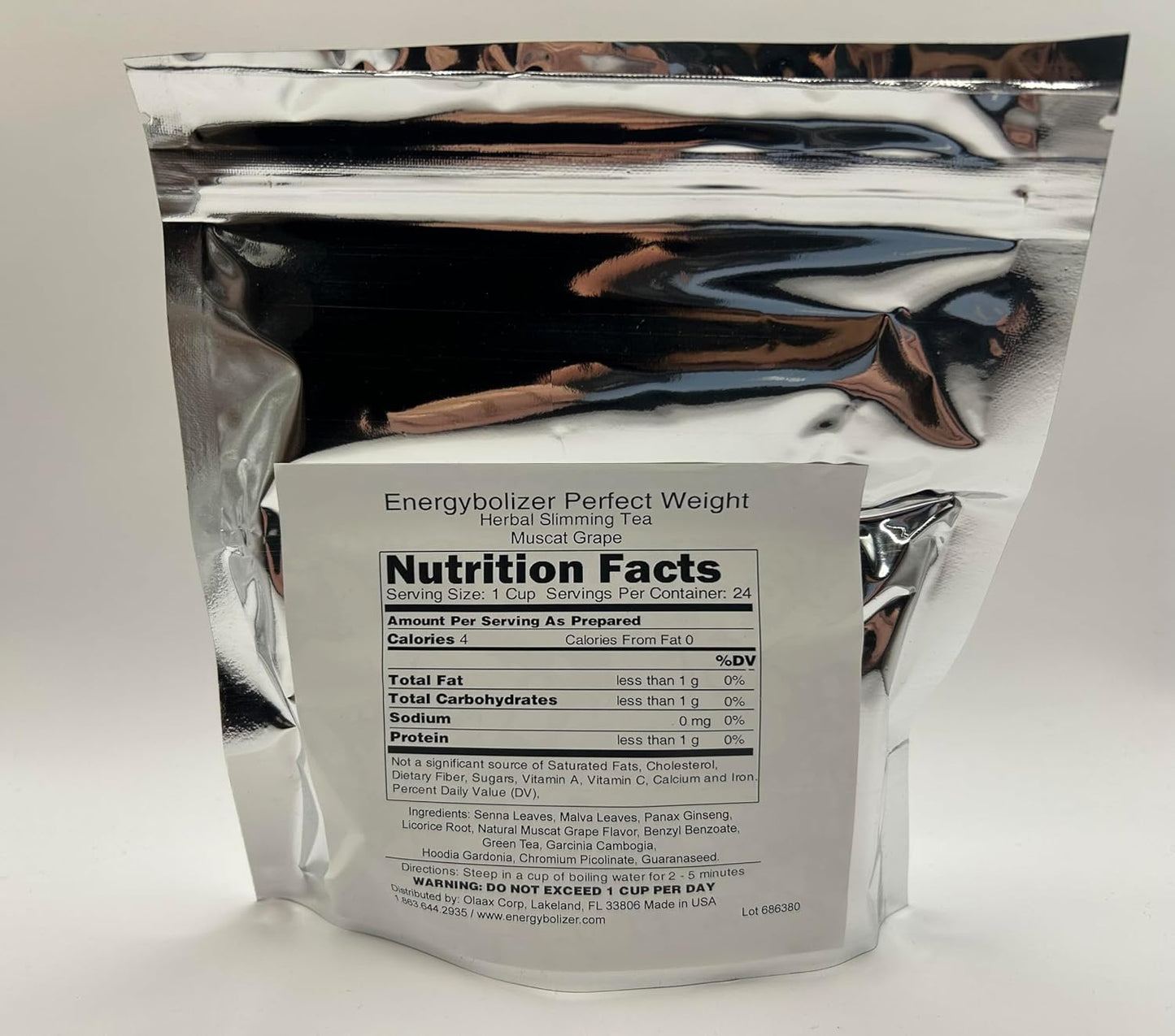 Energybolizer Perfect Weight Herbal Tea (24 Bags)| Natural Energy Booster for Women and Men | Increase Energy, Improve Digestion (Muscat Grape)