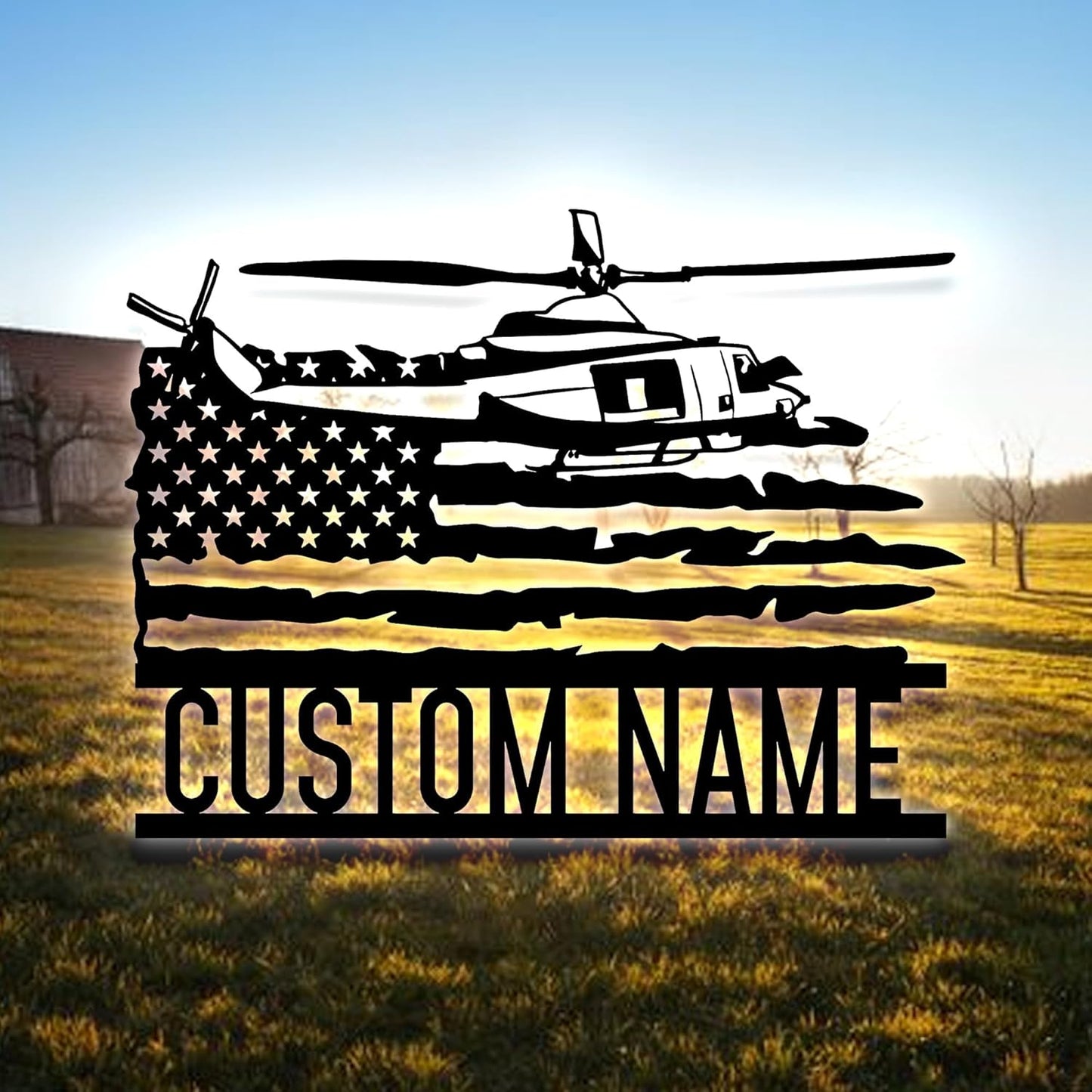 Personalized US Army Helicopter Metal Sign With LED Lights, Custom Helicopter Metal Sign, Hobbie Gifts, Helicopter Sign, Wall Hanging Home Decor Birthday Xmas Gift