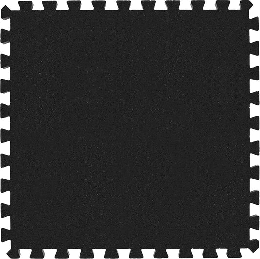 IncStores Impact Foam Rubber Floor Tiles, Interlocking Home Gym Floor Matts for Weight & Workout Equipment Room Padding, 2'x2' Tiles