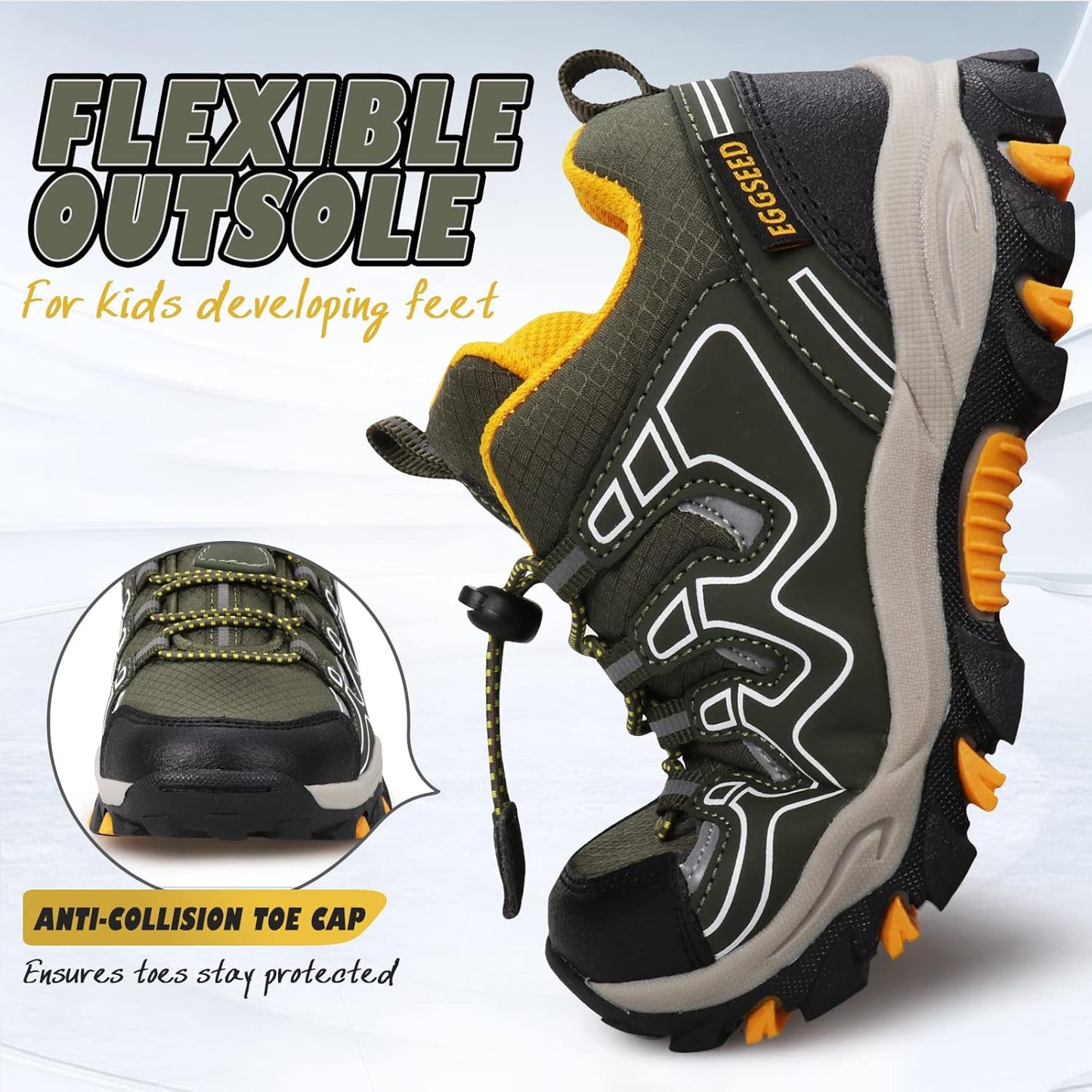 UOVO Boys Girls Kids Sneakers Hiking Running Outdoor Walking Tennis Shoes Waterproof Non Slip Fashion Sneakers(Little/Big Kids