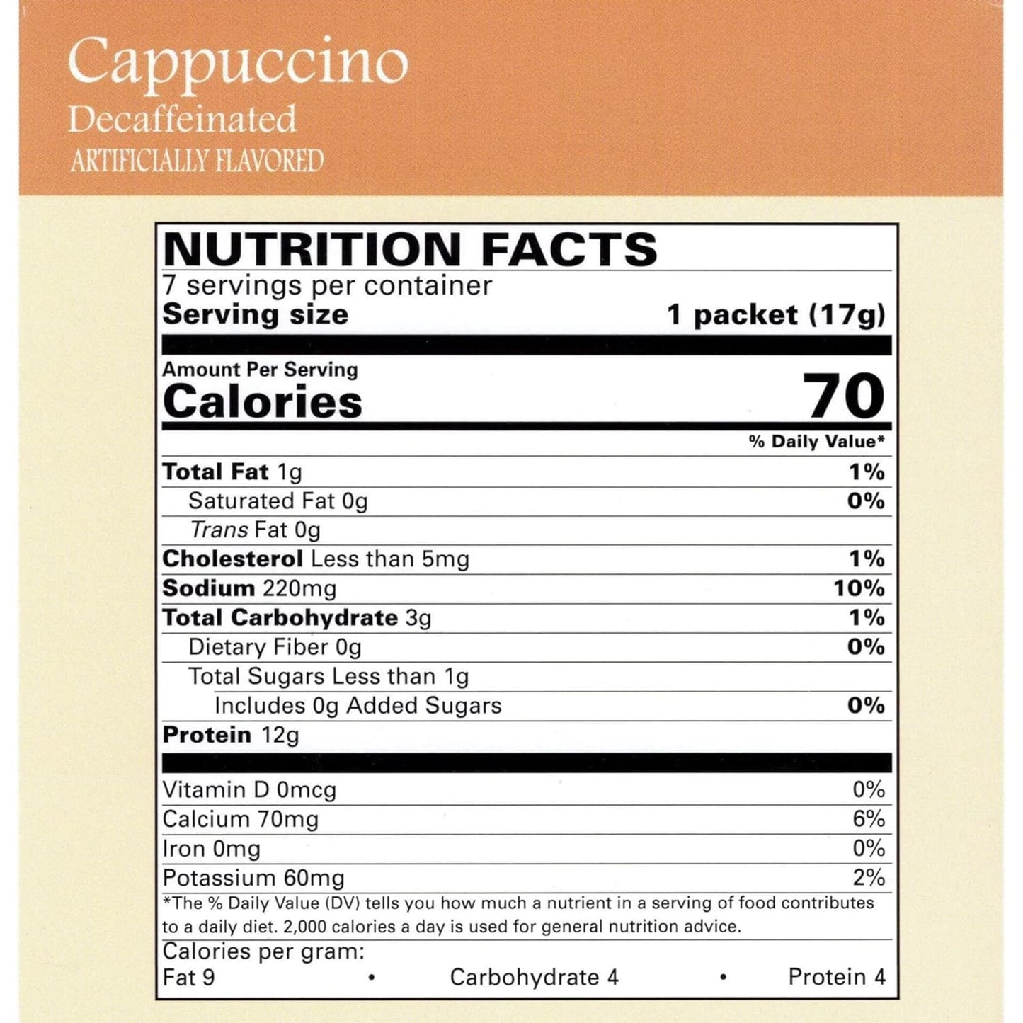 Nutmeg State Nutrition - High Protein Cappuccino - Low Carb, KETO Friendly, Instant Hot Drink Mix with 12g Protein, Low Sugar, Diabetic Friendly, Low Calorie, Low Fat, 7 Servings (Cappuccino, 1 Pack)