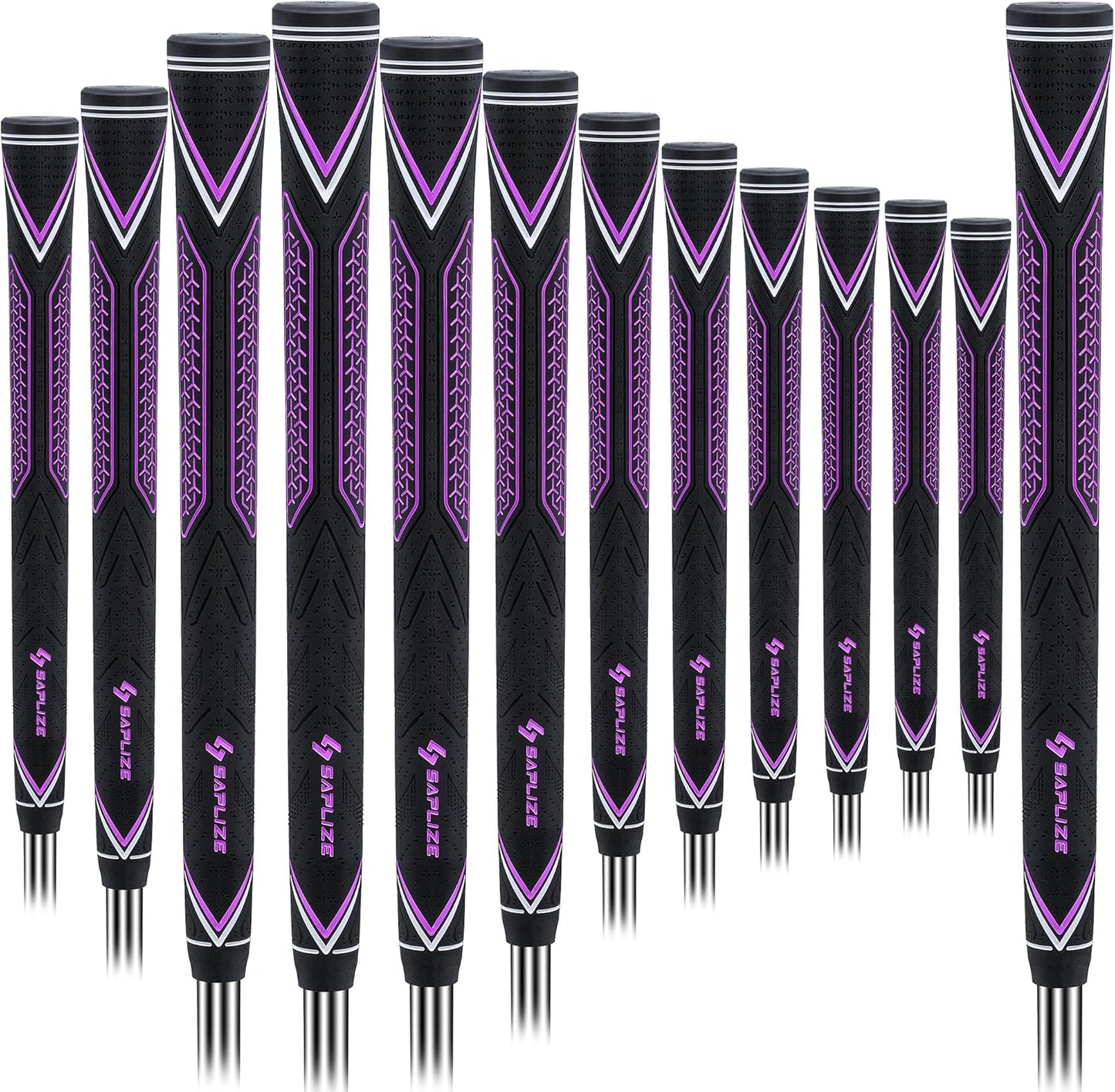 SAPLIZE High-performance Rubber Golf Grips 13 Pack, High Shock Absorption, Non-slip, Choose from 13 Grips with 15 Tapes or Full Regripping Kit, Available in Standard/Mid/Jumbo Sizes, CC10 Series