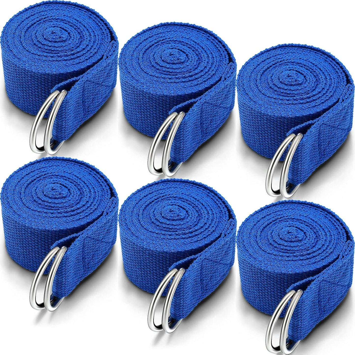 6 Pcs Yoga Strap for Stretching 8 Ft Yoga Exercise Adjustable Straps Bands with Safe Adjustable D Ring Buckle for Pilates Gym Workouts Fitness Improves Sitting Posture