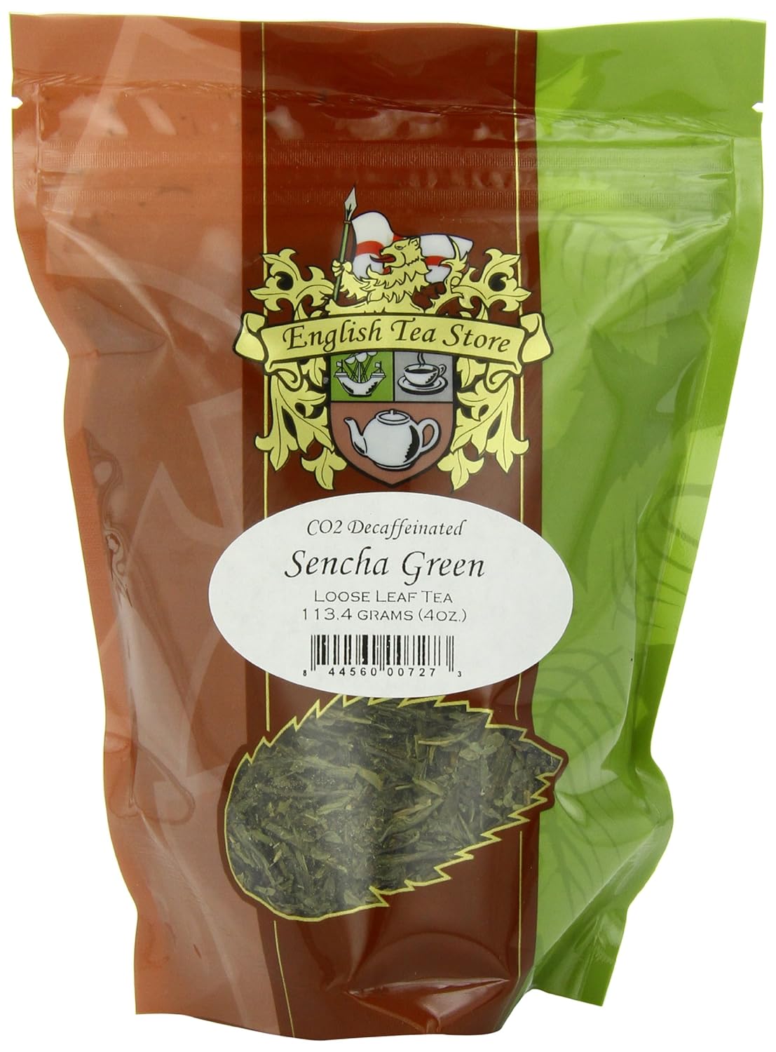 Sencha Green CO2 Decaffeinated Tea - 4oz | Loose Leaf Pouches | Gently Steamed Japanese Green Tea | Naturally Decaffeinated Without Chemicals | Smooth and Fresh Flavor | Enjoy Hot or Iced