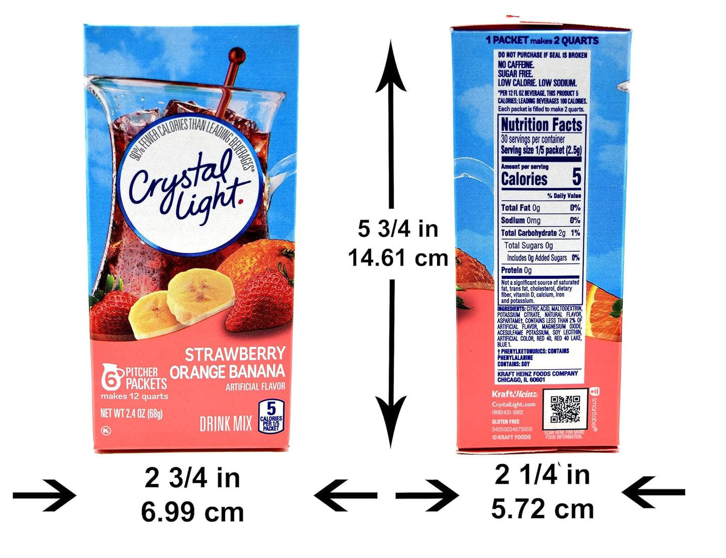 Crystal Light Strawberry Orange Banana Drink Mix, 12-Quart 2.4-Ounce Box (Pack of 9)