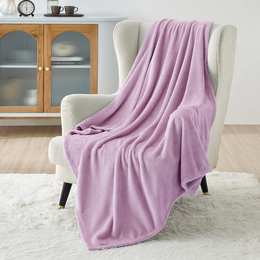 Bedsure Twin XL Fleece Blanket Dorm Bedding - Lightweight Soft Cozy Blankets for Bed, Sofa, Couch, Travel, Camping, Lilac, 66"x90"