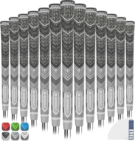 Gowolf Golf Grip Cord Rubber Multi-compound Golf Driver Irons Club Choose 13 Grips with 15pcs Tapes Or Full Kit choose one