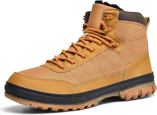 Wondamo Men's Snow Boots Lightweight Waterproof Winter Boots Fur Lined Anti-slip Cold Weather Shoes