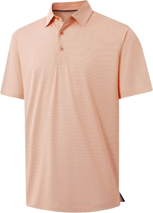 M MAELREG Golf Shirts for Men Dry fit Sports Jacquard Lightweight Performance Texture Short Sleeve Collared Polo Shirts