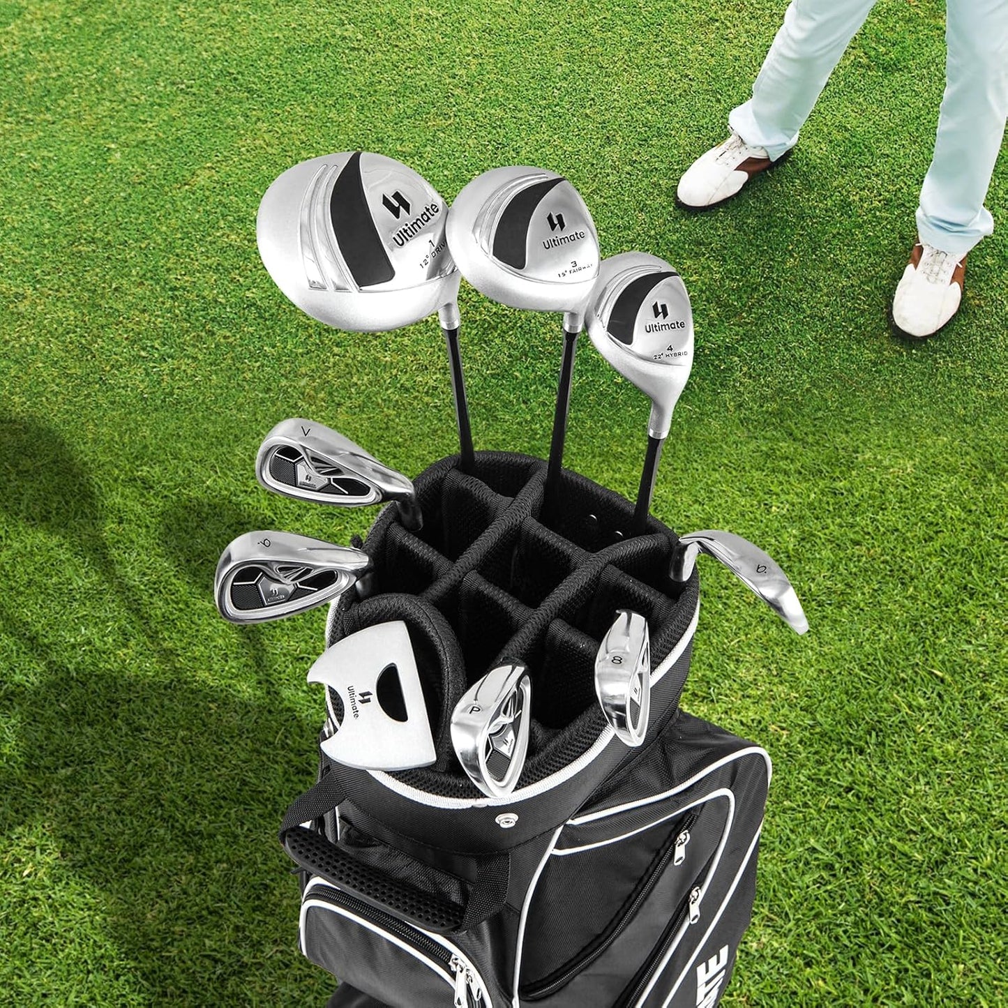 Goplus Complete Golf Club Set for Women, 9 Pieces Golf Clubs with #1 Driver, #3 Fairway, #4 Hybrid, #6 & #7 & #8 & #9 & #P Irons, Putter, Head Covers, Ladies' Right Handed