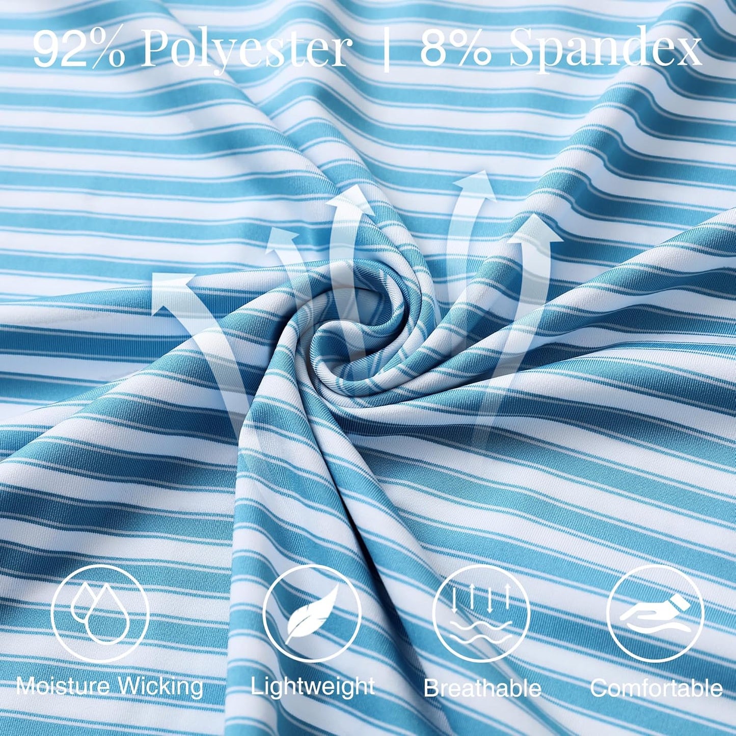 M MAELREG Golf Shirts for Men Short Sleeve Dry Fit Casual Striped Performance Moisture Wicking Collared Mens Polo Shirts