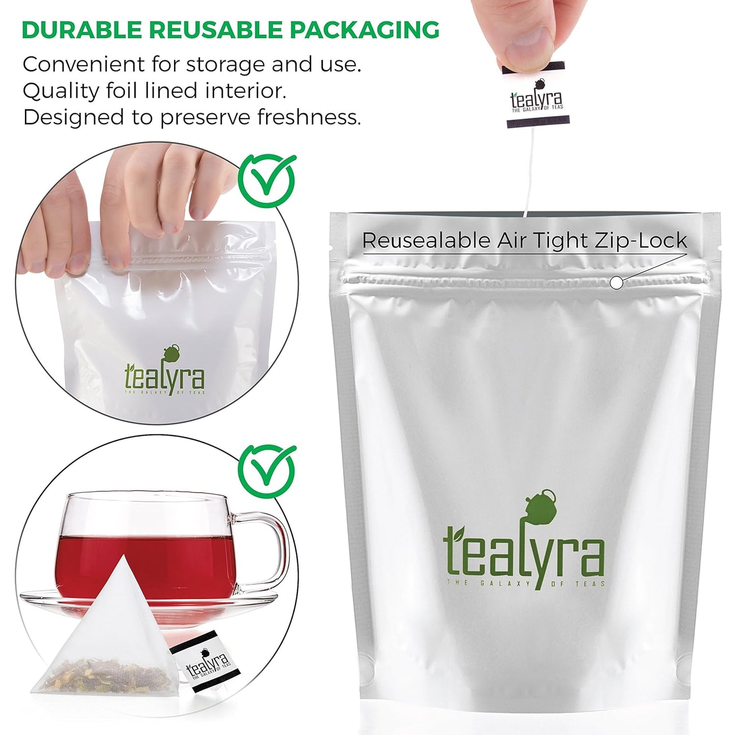 Tealyra - Flat Belly Detox - 25 Bags - Fennel - Peppermint - Hibiscus - Wellness Herbal Loose Leaf Tea - Cleanse Tea - Caffeine Free - Pyramids Style Sachets…
