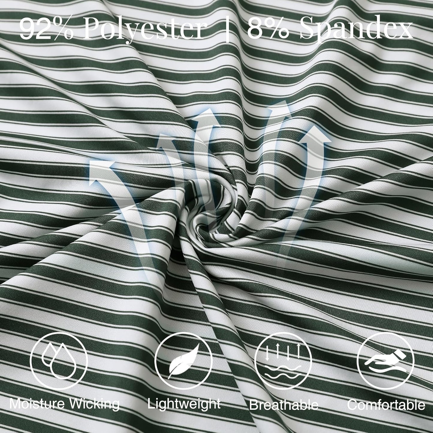 M MAELREG Golf Shirts for Men Short Sleeve Dry Fit Casual Striped Performance Moisture Wicking Collared Mens Polo Shirts