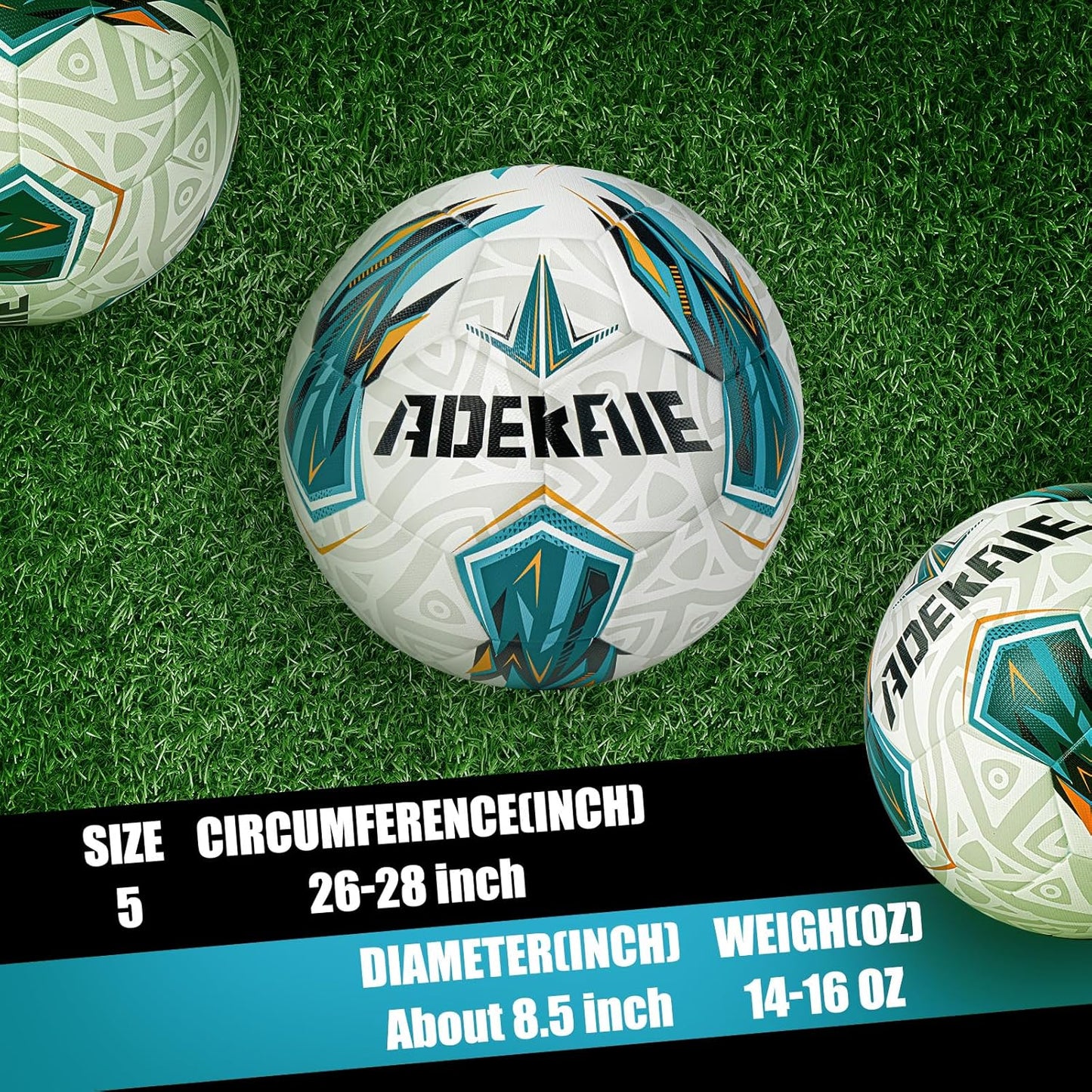 Soccer Ball Size 5 for All Age Recreational or Professional Outdoor Practice, PU Official Size&Weight, Size 5 Soccer Ball for Boys Youth Adults College Team, Ideal Gifts with Pump and Carry Net