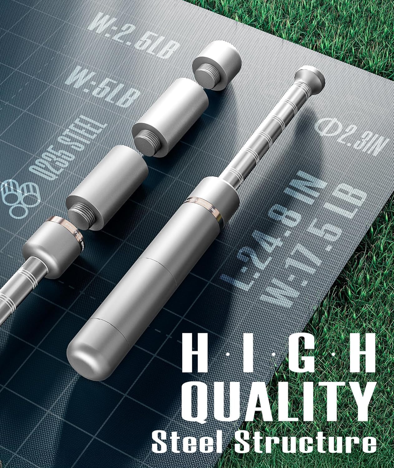 Adjustable Macebell Clubbell for Strength Training, 6/8-in-1 Premium Steel Indian Club for Full Body, Muscles, Shoulder, Grips & Forearms Workouts to Stretching