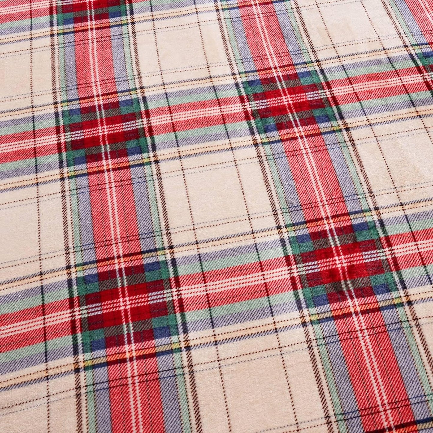 PU MEI Sherpa Fleece Throw Blanket 60" x 80" Reversible Plush Fluffy Large Big Blanket Lattice Flannel Blankets for All Season Use, Chrismas Red