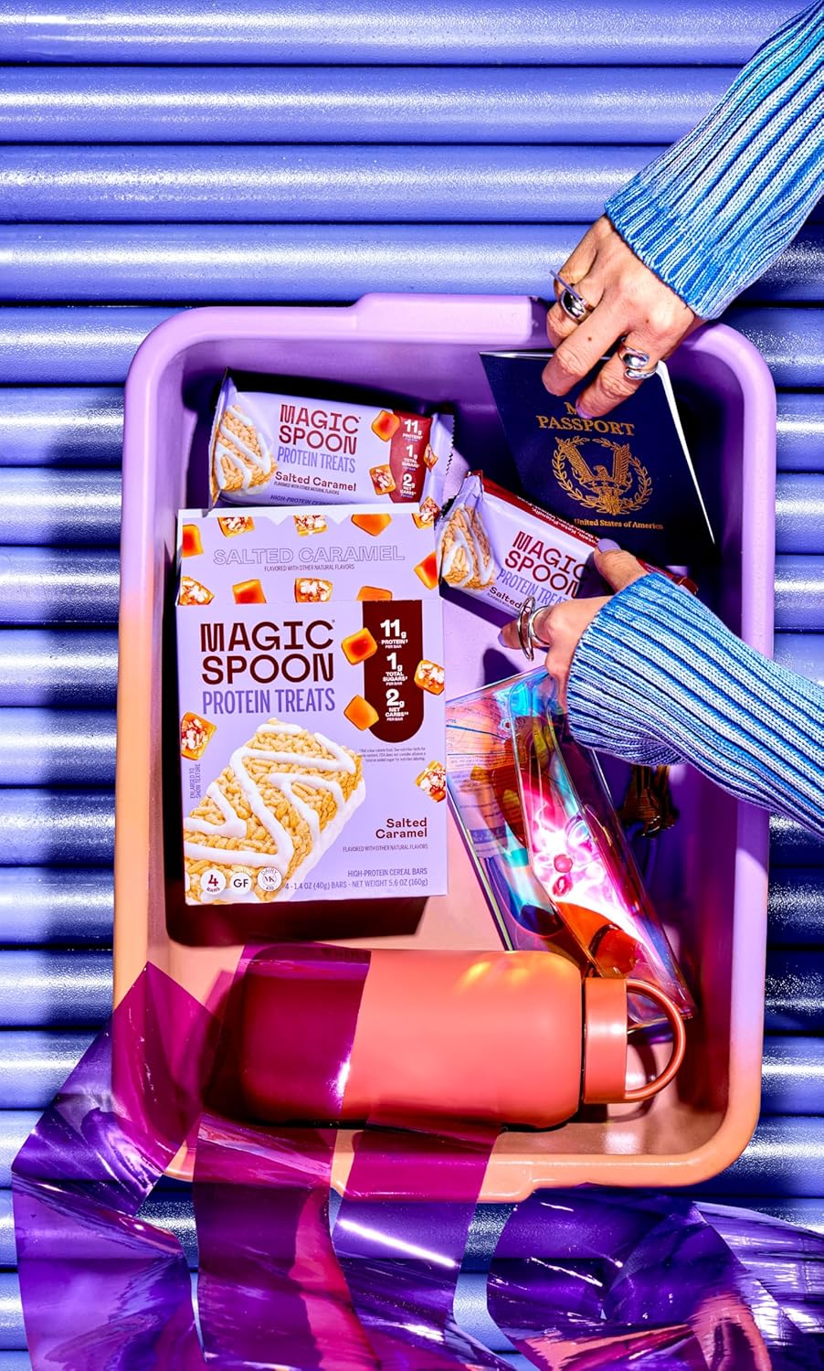 MAGIC SPOON Treats - High Protein, Low Carb, Keto Friendly, Low Sugar, Gluten Free, Crispy Protein Bar Cereal Bar, On-The-Go Healthy Snack (Salted Caramel, 8 Bars)