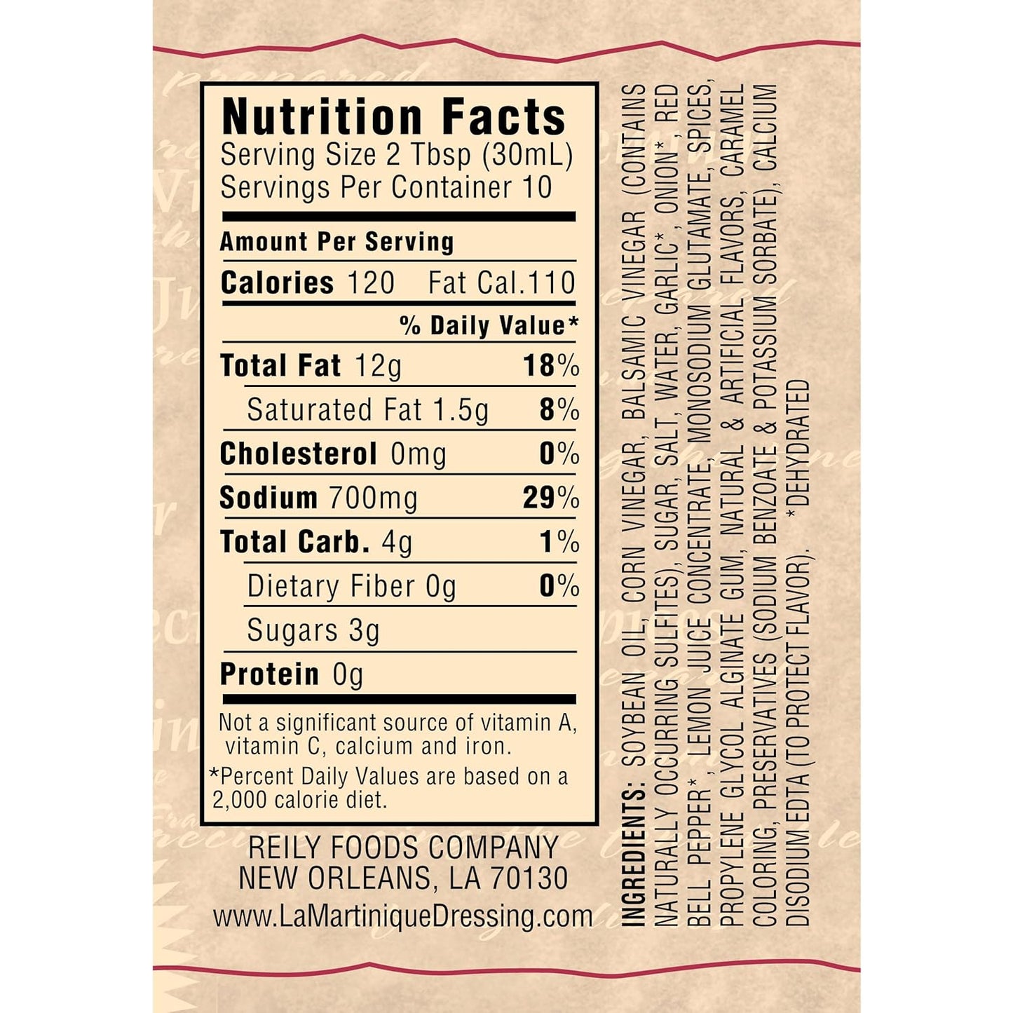 La Martinique Balsamic Vinaigrette Dressing 10 Ounce Bottle (Pack of 1)