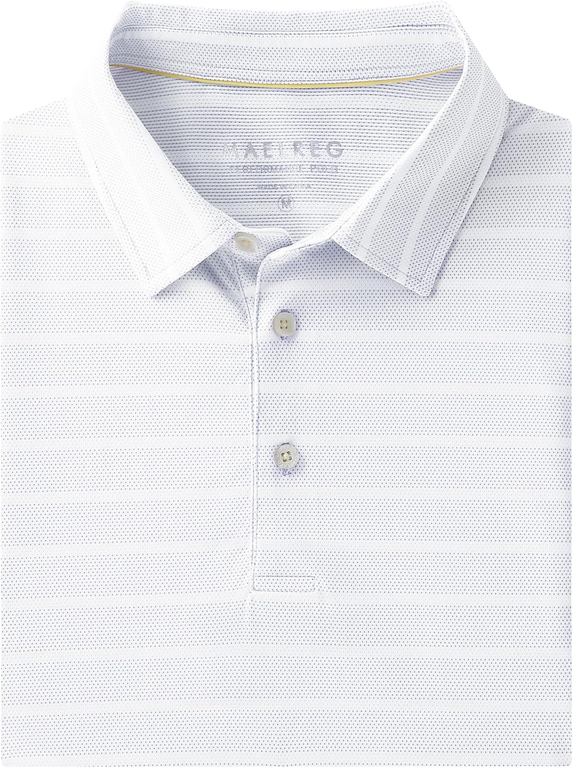 M MAELREG Golf Shirts for Men Short Sleeve Dry Fit Casual Striped Performance Moisture Wicking Collared Mens Polo Shirts