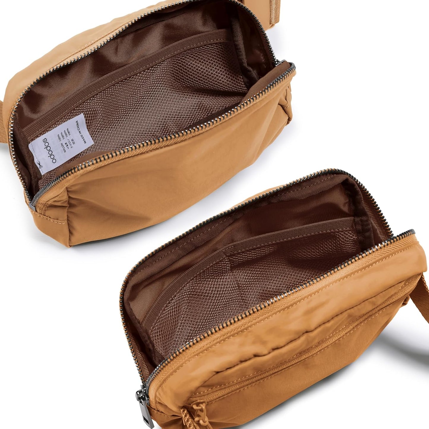 ODODOS Unisex Mini Belt Bag with Adjustable Strap Small Fanny Pack for Workout Running Traveling Hiking, Bronze