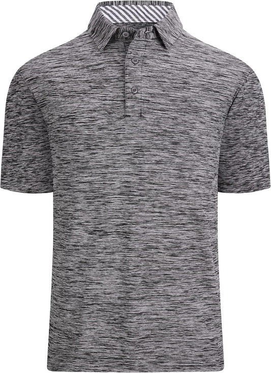 WARHORSEE Golf Polo Shirts for Men Short Sleeve Wrinkle Free 4 Way Stretch Moisture Wicking Performance Collared Tshirts