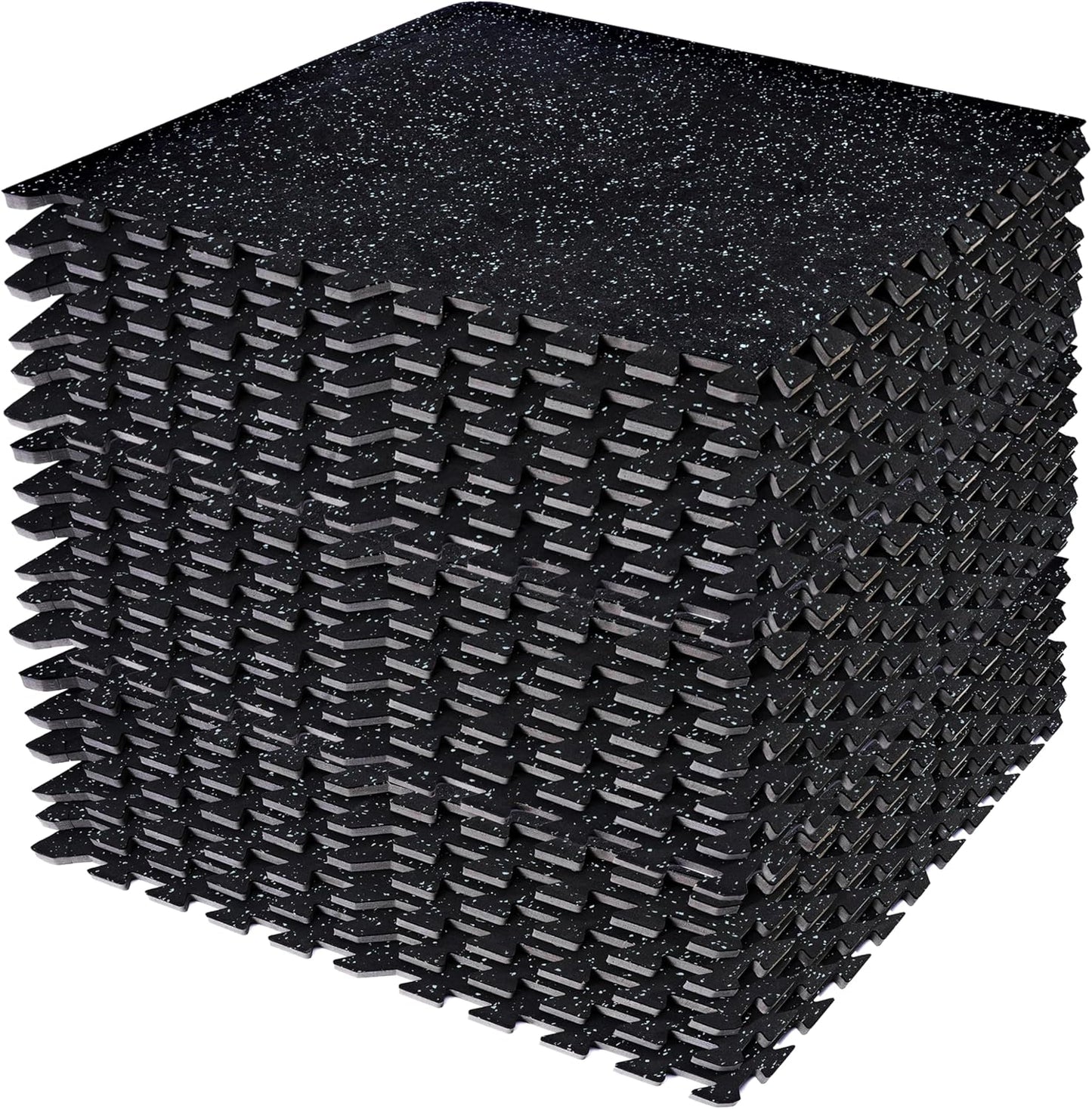 Sivan Fitness 1/2" Thick Rubber Top High-Density EVA Foam Gym Flooring for Home Gym - 48 Sq Ft Exercise Mat Tiles for Workout, Yoga, MMA, Heavy Exercise Equipment Mat - 12 Interlocking Gym Floor Mat