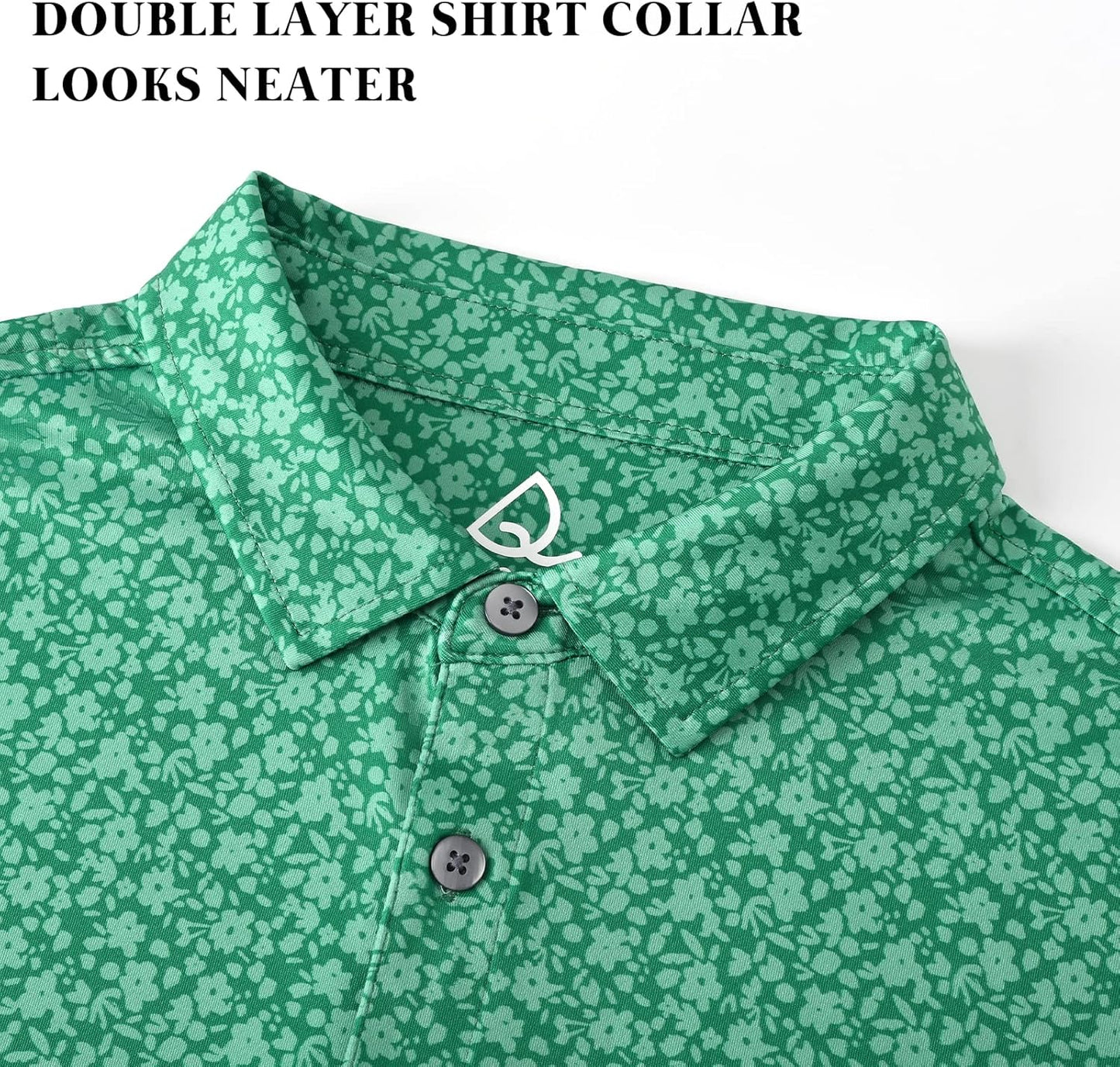 DEOLAX Mens Polo Shirts Fashion Print Mens Golf Shirt Dry Fit Mens Golf Polo Short Sleeve Quick Dry Funny Golf Shirt for Men