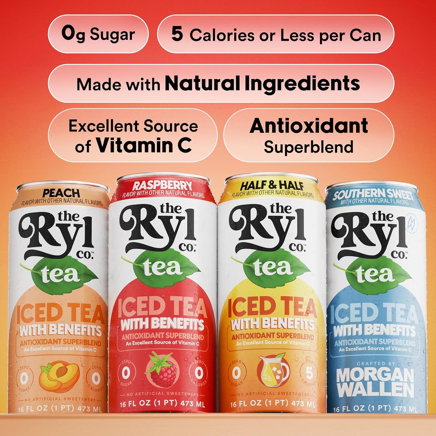 Ryl Iced Tea MVP Variety Pack – Antioxidant Superblend, No Artificial Ingredients, Zero Sugar, Five Calorie, Low Carb, Non-GMO, Kosher, Gluten Free, Made in the USA, 12-Pack, 16 Fl Oz