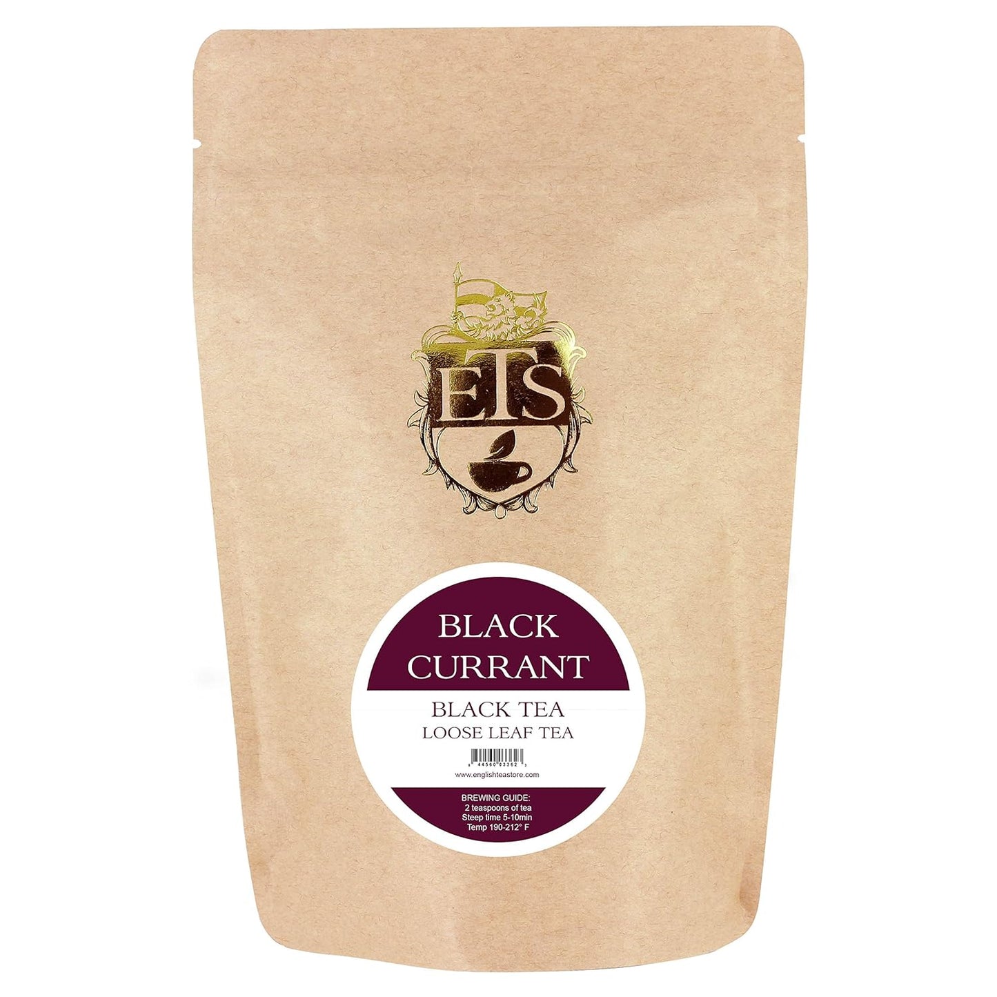 Blackcurrant Flavored Loose Leaf | Natural Fruit Infusion | 4oz Resealable Pouch | Sri Lankan Blend with Flower Petals | Medium Caffeine | Hot or Iced Brew
