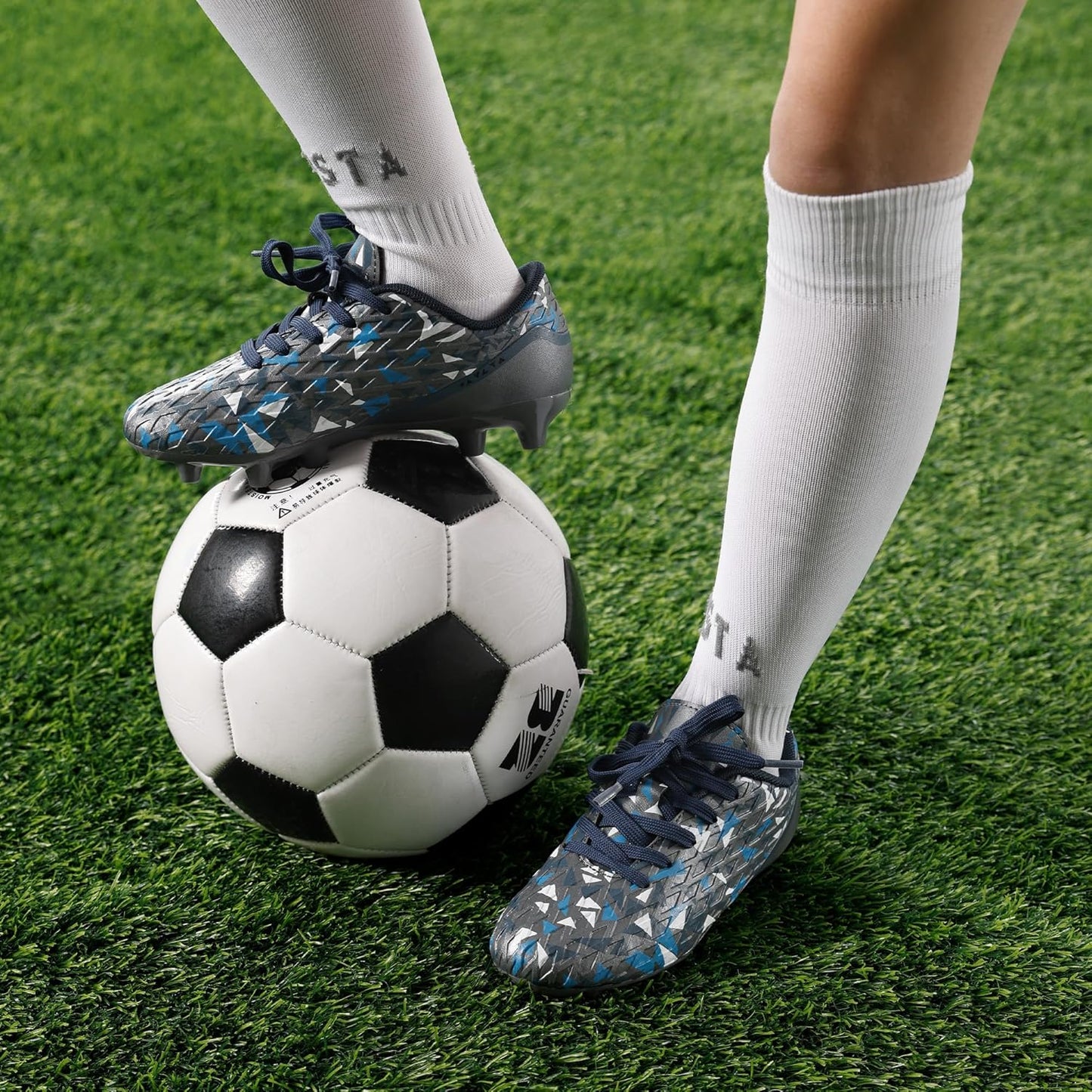 DREAM PAIRS Boys Girls Soccer Cleats Youth Firm Groud Athletic Outdoor Trainning Football Shoes for Little/Big Kid