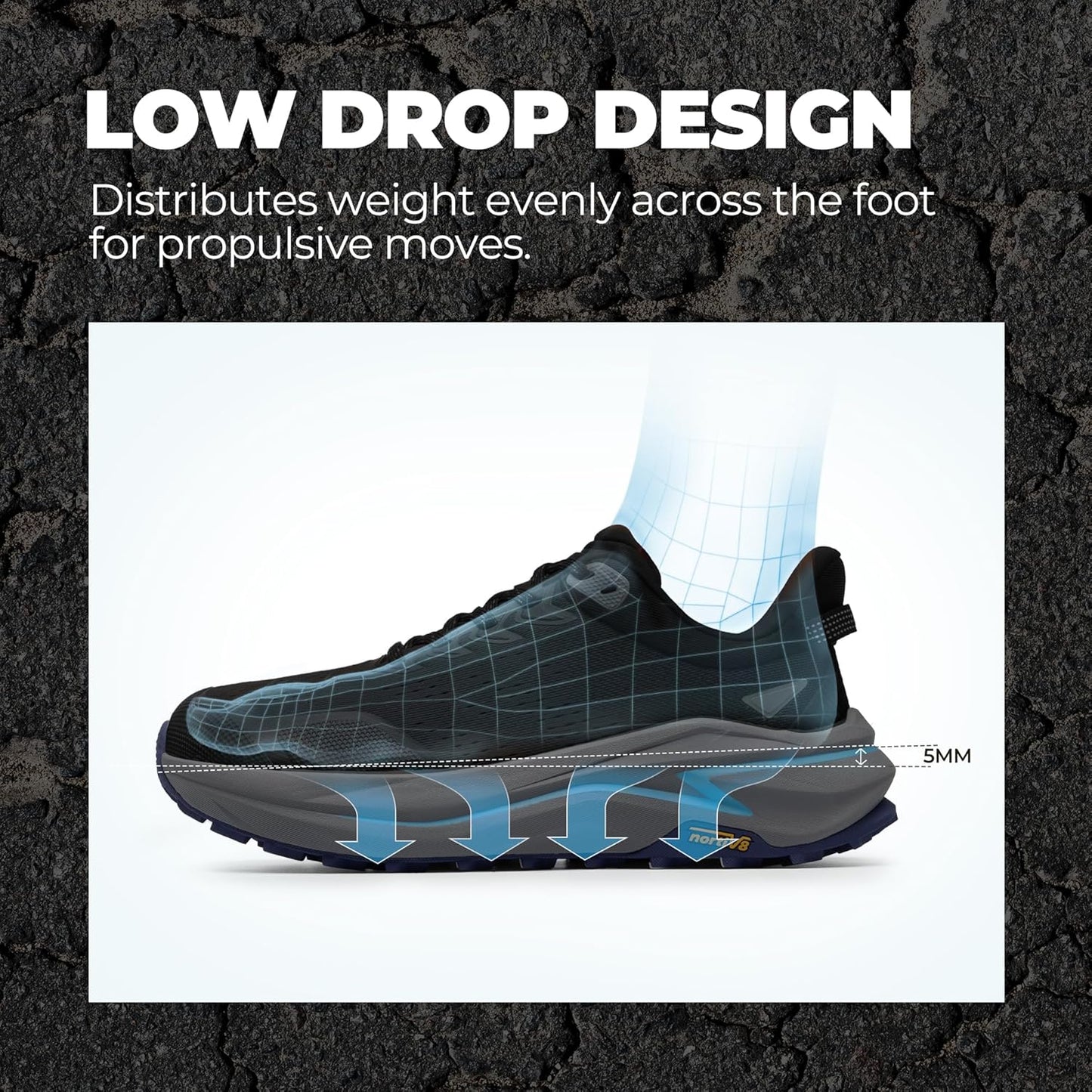 NORTIV 8 Men's Wide Toe Box Trail Running Shoes Cushion Walking Barefoot Tennis Workout Gym Cross Training Shoe Fashion Sneakers for Plantar Fasciitis Bunion