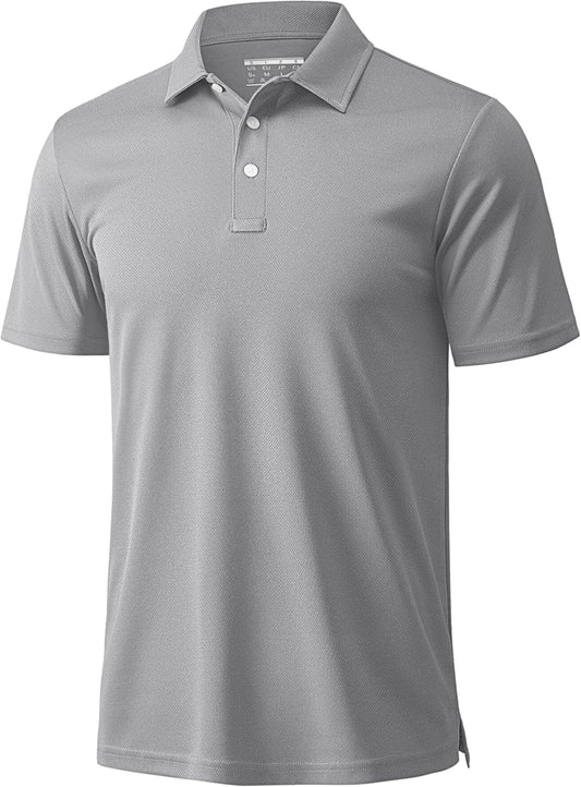 MAGCOMSEN Men's Polo Shirts 3 Buttons Casual Work T Shirts Quick Dry Short Sleeve Golf Shirt Pique Jersey Outdoor Performance
