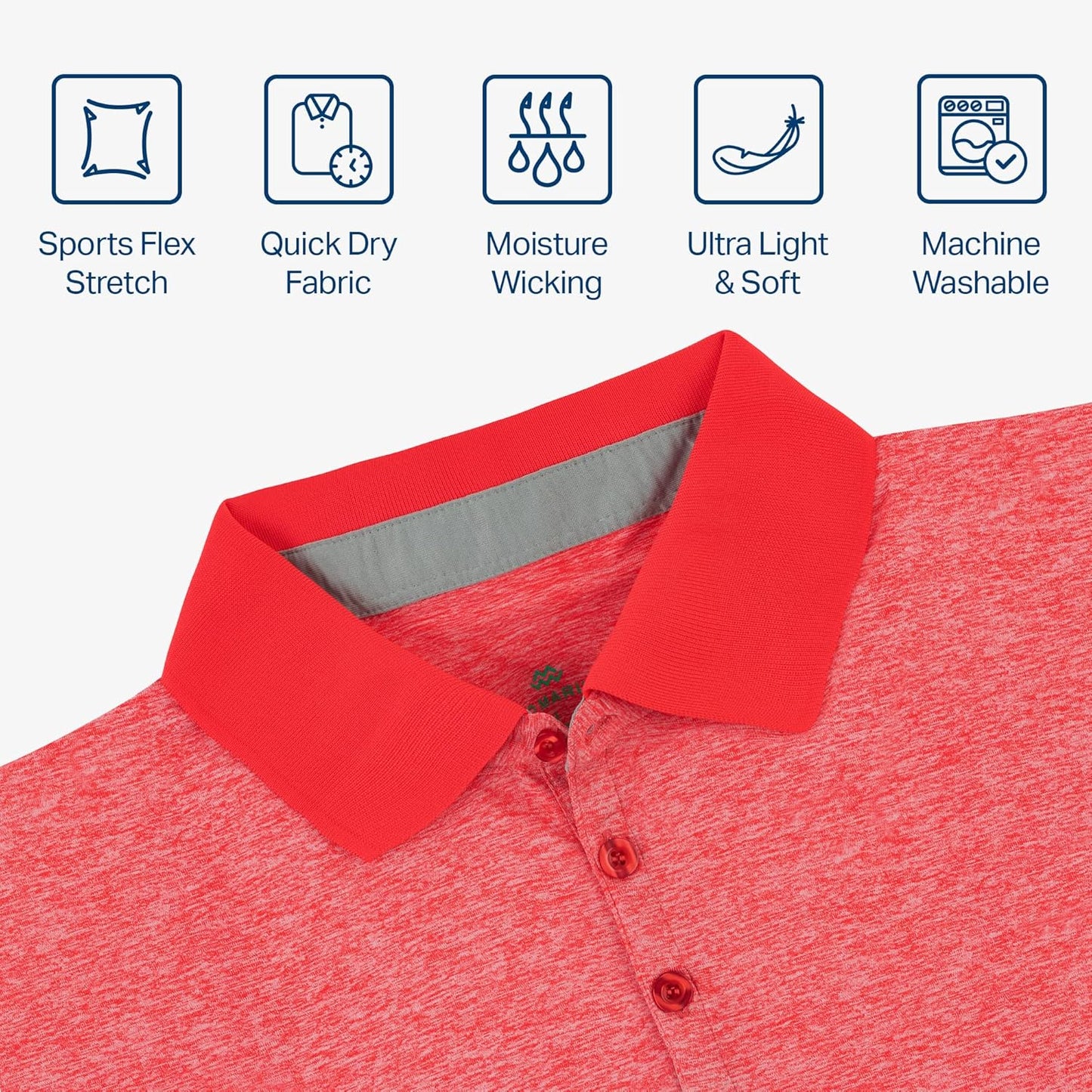 Mio Marino Golf Polo Shirts for Men - Dry Fit - Ultra-Thin Breathable Fabric