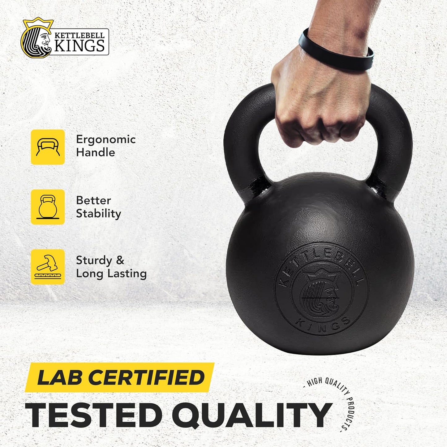 Kettlebell Kings Powder Coated Kettlebell Weights - 9-97 lb Strength Training Kettlebells for Men and Women - Hand Weights Workout Gym Equipment - Weights Set for Home Gym- New