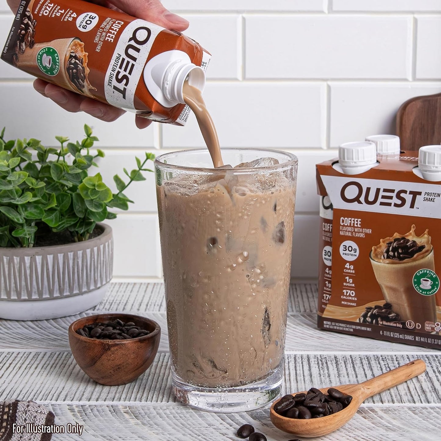 Quest Nutrition Ready to Drink Coffee Protein Shake, 30g Protein, 4g Carb, 1g Sugar, Gluten Free, Keto Friendly, 4 Count (Pack of 3)
