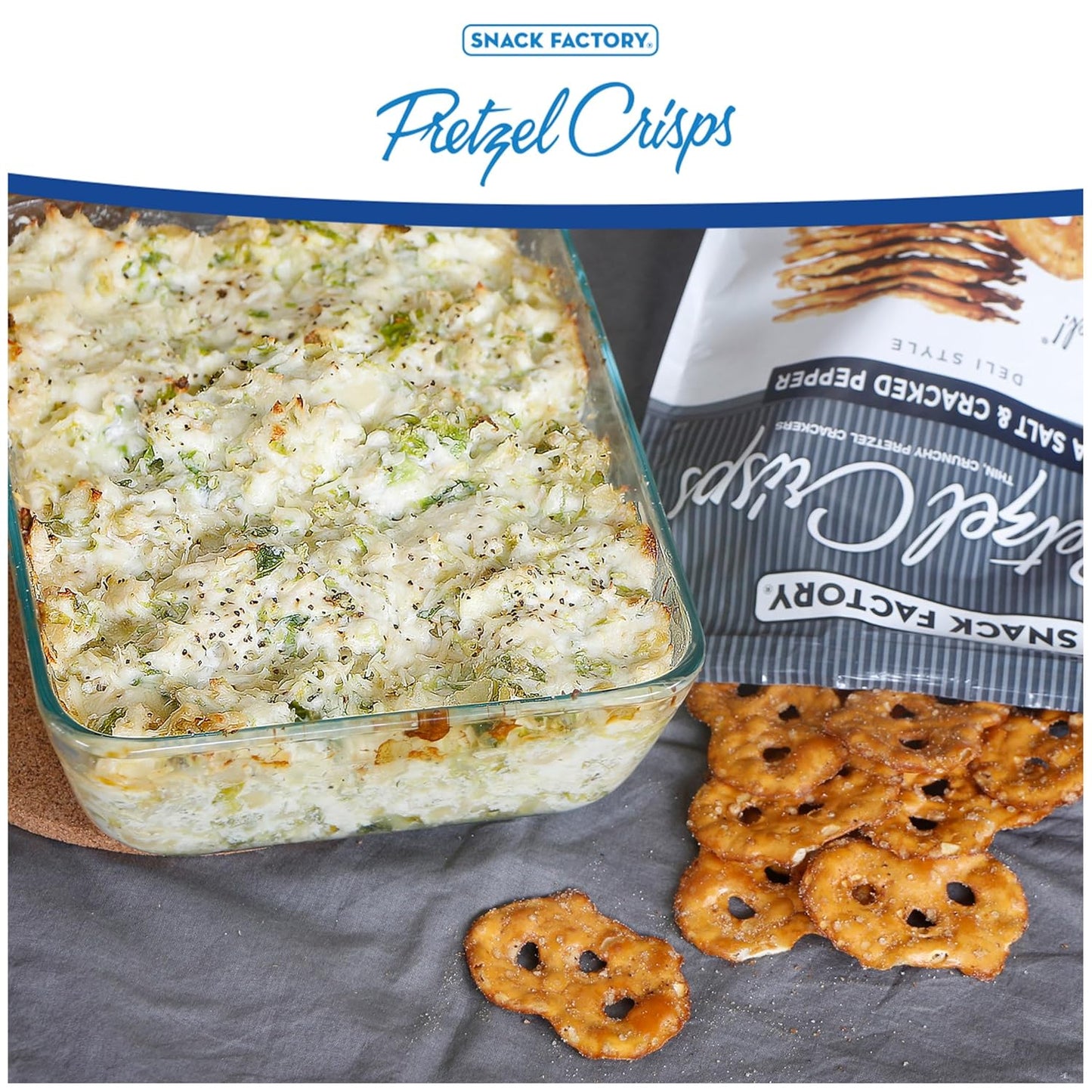 Snack Factory Pretzel Crisps, Sea Salt & Cracked Pepper, 7.2 Oz