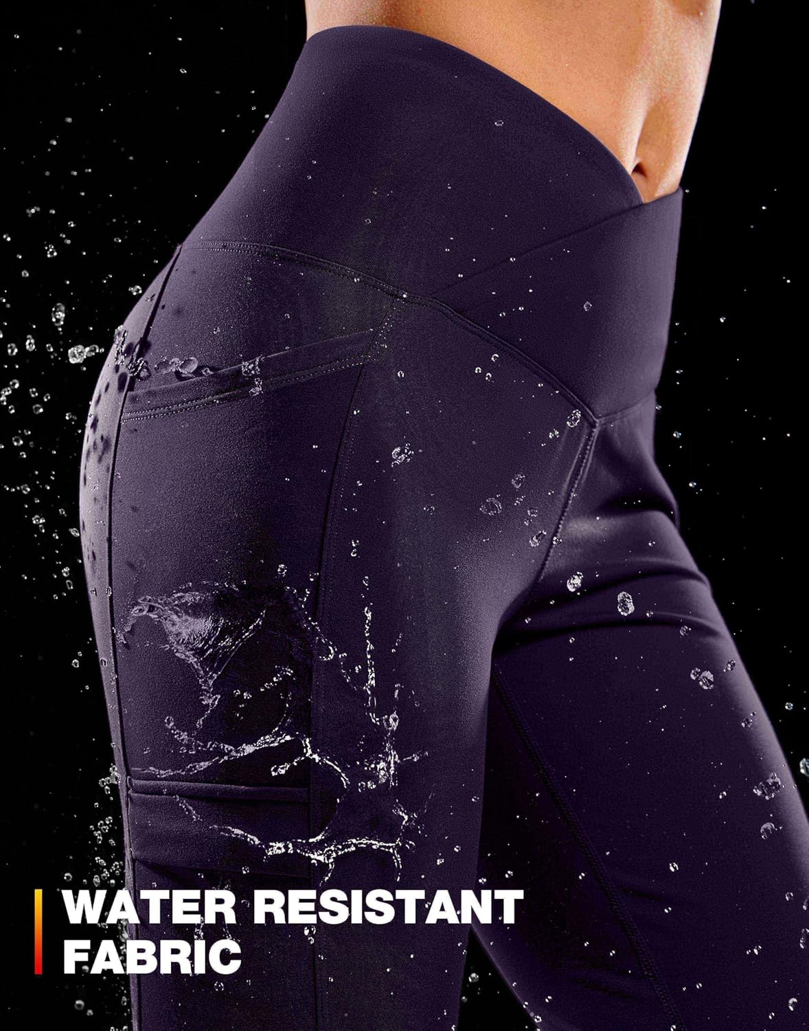 G Gradual Women's Fleece Lined Pants Water Resistant Winter Thermal Flare Leggings Hiking Snow Pants for Women 4 Pockets