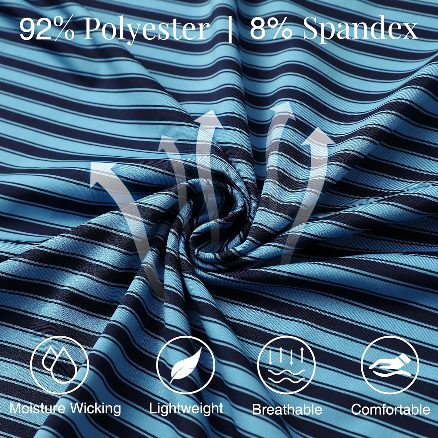 M MAELREG Golf Shirts for Men Short Sleeve Dry Fit Casual Striped Performance Moisture Wicking Collared Mens Polo Shirts